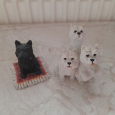 West Highland White Puppy Dogs Group & Highland Terrier Figurines / Ornaments