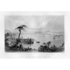 DUNDEE View of the City from Opposite Side of the Tay - Antique Print 1842
