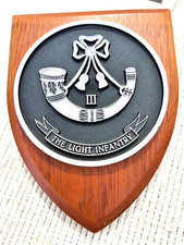 BRITISH ARMY THE 3RD BATTALION LIGHT INFANTRY MILITARY WALL PLAQUE CREST SHIELD