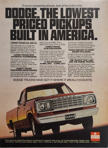 1977 print dodge 100 - print, ad