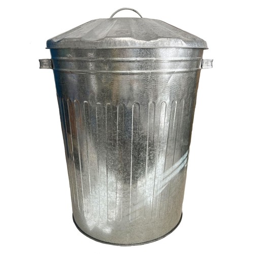 Large metal galvanised bin - large,