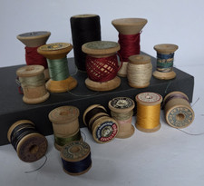 Vintage Wooden Wood Thread