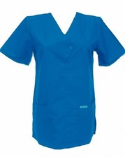 CHEROKEE Royal Blue Hospital Scrubs Top Tunic 2 Pockets   22/24 