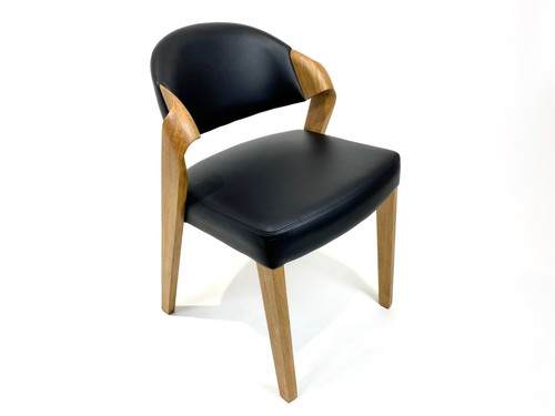 Genuine black leather dining - genuine,
