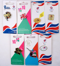 2012 Olympics Original Pin Badges x7 on mounts + Pride Badge
