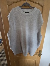 Ladies Grey Knitted Vest Style Jumper Size L New Look Curves NEW