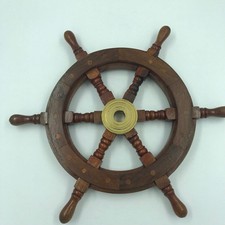 Nautical wood and brass - brass, ship