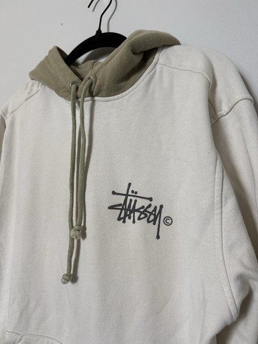 Stussy cream pullover hoodie - stussy,