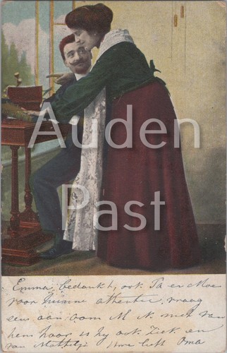 Vintage dutch postcard - vintage, man