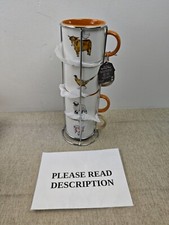 Cooksmart Set of 4 Stackable Mugs | British Designed Stacking Mugs (READ)