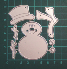 Cute Snowman Metal Cutting Die / Christmas Snowman Hat & Scarf Die Cutter