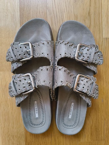Khaki suede sandals size - khaki,