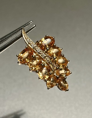 14k gold pendant with - pendant, citrines