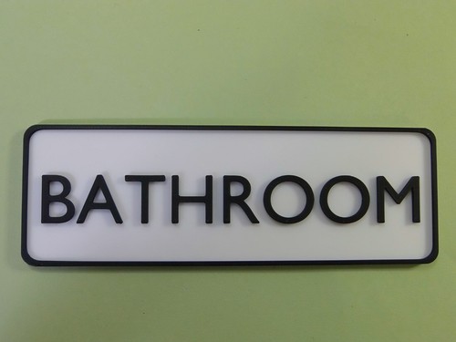 Black white bathroom - black/white, sign
