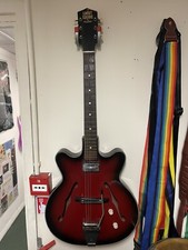 Rossetti Lucky Squire 60s Electric Hollowbody guitar Right Handed Red Black Fade