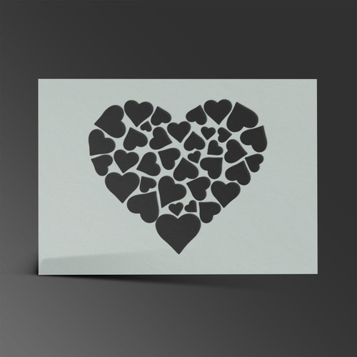 Love heart stencil - love,