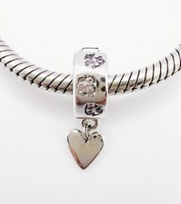 Love Heart Spacer Clip Charm Bead Stopper Genuine 925 Sterling Silver 💖