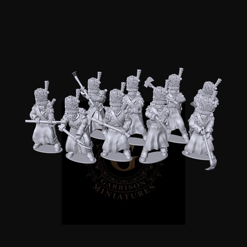 French sappers 28mm - sappers, x9: