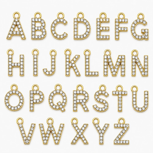 Crystal letter charms - charms, alphabet