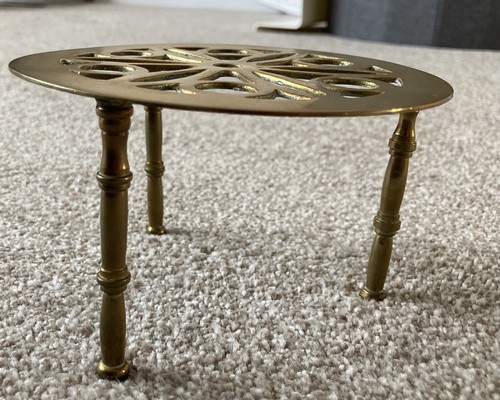 Vintage round cast brass - round,