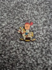  Enamel boy child on rocking horse  badge tie lapel pin
