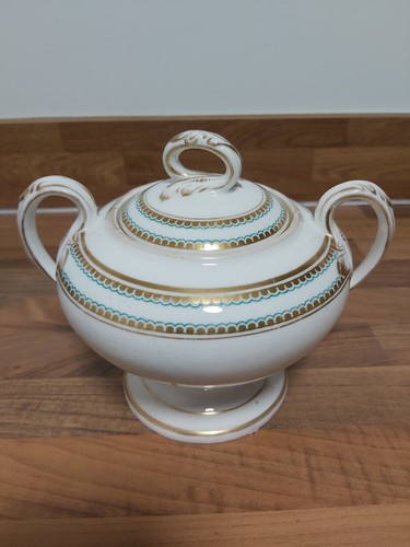 Antique gilded lidded sugar - lidded,