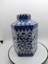 Vintage hexagonal lidded jar - hexagonal,