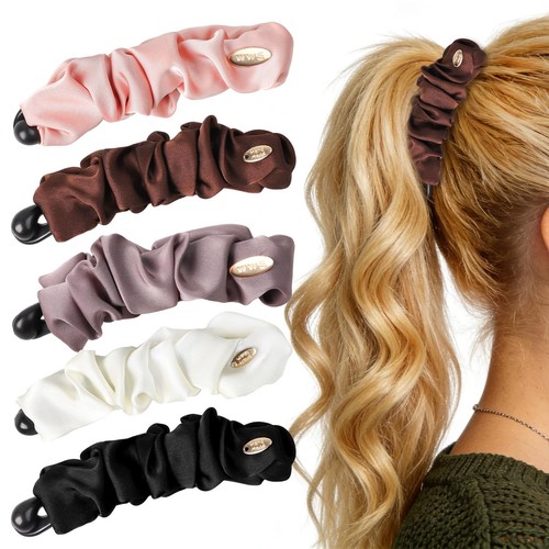 5pcs satin banana hair - banana, clips