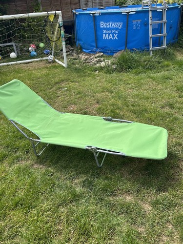 Green retro sun lounger - retro,