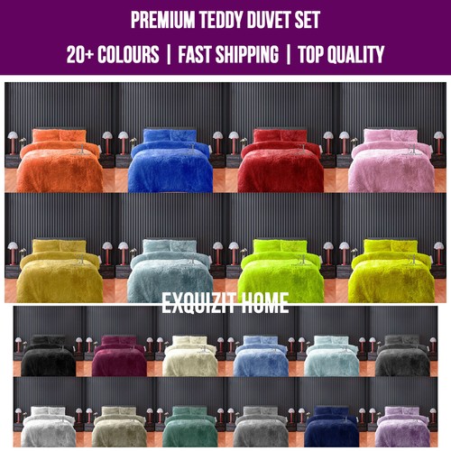 Teddy bear fleece duvet cover - bear,