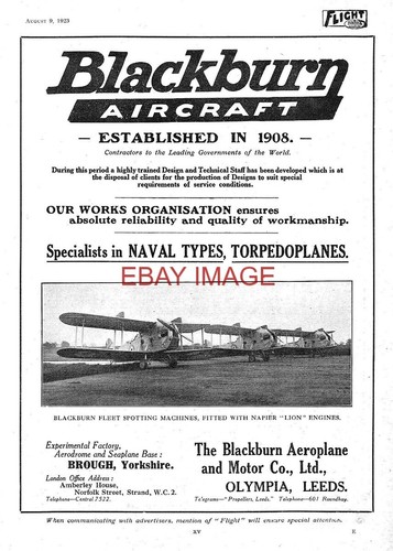 1923 blackburn lion - 1923, engined