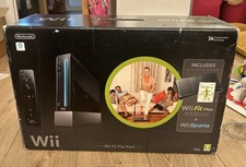 Nintendo Wii Black Edition Boxed - Wii Fit Plus Pack & Wii Sports Game Disc #7