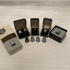 WEDGWOOD JASPERWARE, x10 ASSORTED THIMBLES Some In Box VG Condition. Black/Blue