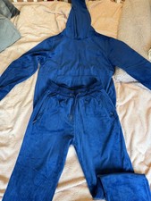 Mens Blue Akademiks Velvet Tracksuit