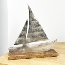 Sailing Boat on Wood Ornament
