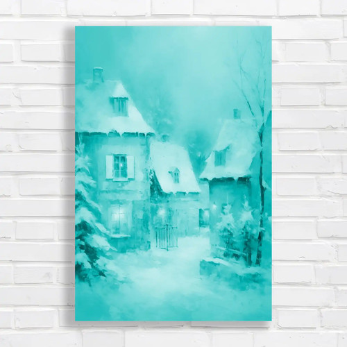 Cozy winter cottage canvas - cozy,