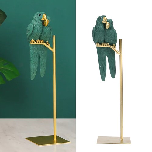 Green couple parrot resin - couple,