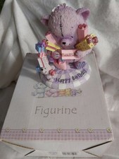 Birthdays Crumble & Co Figurine Happy Birtday  Bear Holding Presents Ornament.