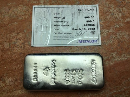 Silver bullion bar 500g - silver,