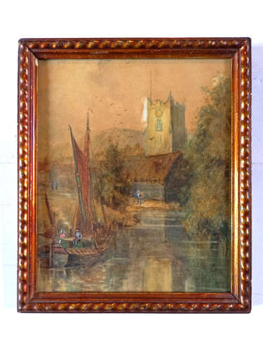 Antique framed watercolour - , of