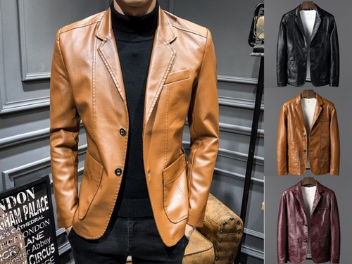 Mens leather jacket slim - mens,