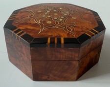 ANTIQUE WOODEN MARQUETRY BRASS