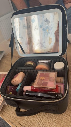 Travel makeup bag with led - with,