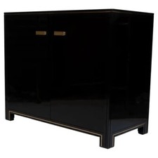1970's French Black Lacquered Cabinet