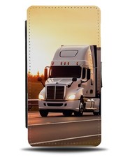 Artic Lorry Flip Wallet Case Lorries Long Wheeler White Truck Trucks Lory DH89