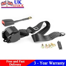 FOR LAND ROVER DEFENDER SEAT BELT 3 POINT RETRACTABLE INERTIA BELT - BLACK