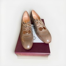 Women's John Lobb Bespoke Brogue Ghillie Shoes Taupe Lace Up UK 6.ERP £5000.