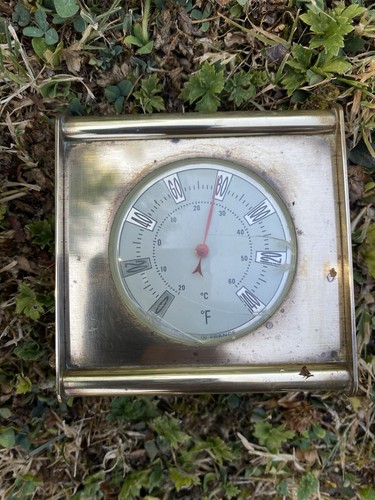 Brass thermometer miniature - thermometer,