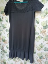 NEW SINGH S MADAN BLACK STRETCH DRESS FAB DETAIL TOP AND BOTTOM SIZE 18