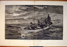 Original Old Antique Print